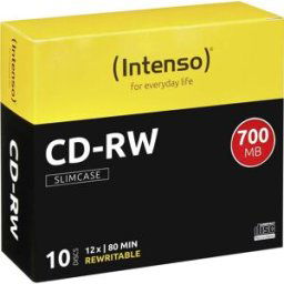 CD-RW vierge 700 Mo Intenso 2801622 10 pc(s) slimcase réinscriptible