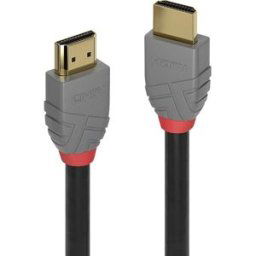 Câble de raccordement LINDY HDMI Fiche mâle HDMI-A, Fiche mâle HDMI-A 7.50 m anthracite, noir, rouge 36966 contacts dorés Câble HDMI