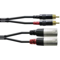 Câble adaptateur audio [2x XLR mâle - 2x Cinch-RCA mâle] Cordial CFU1,5MC noir 1.50 m