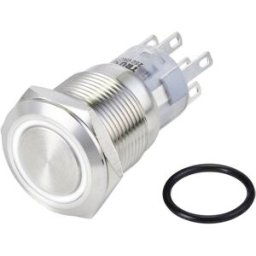 TRU COMPONENTS TC-10090988 LAS1-AGQ-22ZE/W/24V/S Bouton-poussoir antivandalisme 250 V/AC 3 A 2 x On/On à accrochage blanc IP65 1 pc(s)