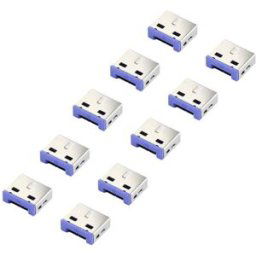Renkforce Verrouillage de port USB RF-4695230 jeu de 10 argent-bleu RF-4695230