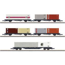 Märklin 82664 Lot de 5 wagons pour le transport de conteneurs Z, MHI