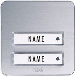 Plaque de sonnette x2 m-e modern-electronics KTA-2 A/S argent 12 V/1 A
