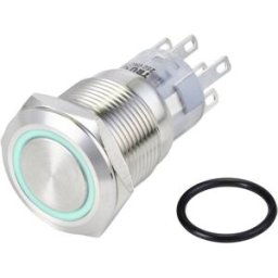 TRU COMPONENTS TC-10090984 LAS1-AGQ-22ZE/B/24V/S Bouton-poussoir antivandalisme 250 V/AC 3 A 2 x On/On à accrochage bleu IP65 1 pc(s)