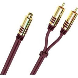 Oehlbach D1C20560 NF Y-Sub Adapter Cinch-RCA audio Adaptateur [2x Cinch-RCA mâle - 1x Cinch-RCA femelle] bordeaux