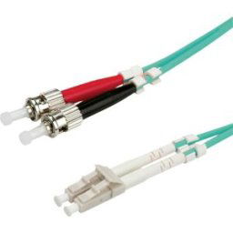 VALUE Câble FO 50/125µm, LC/ST, OM3, turquoise, 10 m