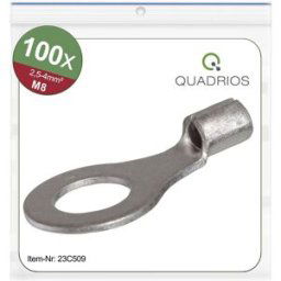 Quadrios 23C509 Cosse à oeillet Section max.=4 mm² Ø du trou=8.5 mm non isolé 100 pc(s)
