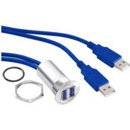 Adaptateur USB 3.0 2 x USB femelle type A vers 2 x USB mâle type A avec 60 cm de câble TRU COMPONENTS USB-13 1313910 1 pc(s)