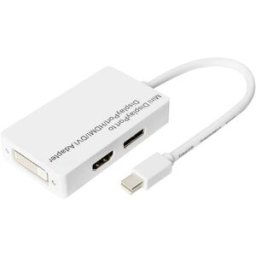 Adaptateur Digitus DVI / HDMI / DisplayPort Prise femelle DisplayPort , Prise femelle HDMI-A, Prise femelle DVI-D 24+1 pôles 0.20 m blanc DB-340509-002-W
