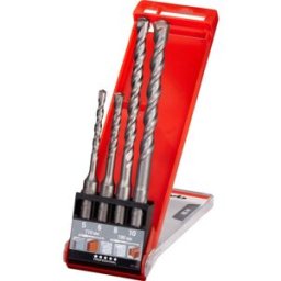 kwb 240400 acier 40CR Foret pour marteau-perforateur 4 pièces 5 mm, 6 mm, 8 mm, 10 mm Longueur totale 110 mm SDS-Plus 1 set
