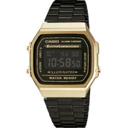 Casio à quartz Montre-bracelet A168WEGB-1BEF (L x l x H) 38.6 x 36.3 x 9.6 mm or Matériau du boîtier=Résine Matériau (bracelet)=acier inoxydable
