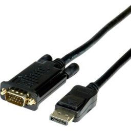 Câble adaptateur Roline DisplayPort / VGA Fiche mâle DisplayPort, Fiche mâle VGA 15 pôles 2.00 m noir 11.04.5972 Câble DisplayPort