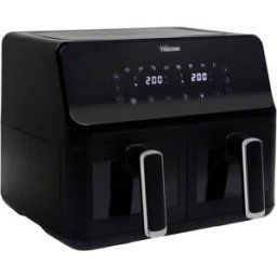 Tristar FR-9040 Friteuse double 8 l 2700 W fonction chaleur tournante, fonction minuteur, revêtement anti-adhésif, présélection de la température noir