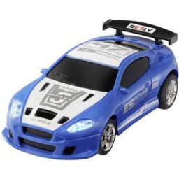 Reely Mini Racer bleu-blanc brushed 1:64 Auto RC électrique Voiture de tourisme propulsion arrière prêt à fonctionner (RtR) 2,4 GHz avec accu et chargeur, avec