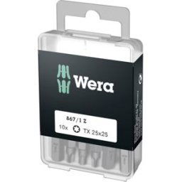 Embout Torx T 25 Wera 05072409001 Acier à outils allié, extra-rigide Forme (embouts): D 6.3 10 pc(s)