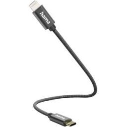 Hama Câble de charge USB USB 2.0 Connecteur Lightning , USB-C® mâle 0.20 m noir 00201601