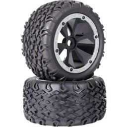 Reely 1:8 Monstertruck Pneus 6 rayons gris-noir 2 pc(s)
