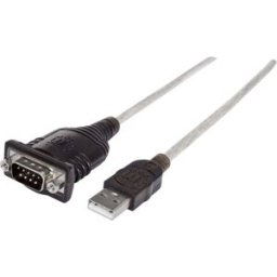 Câble de raccordement Manhattan USB 1.1, série [1x USB 1.1 type A mâle - 1x SUB-D mâle 9 pôles] 0.45 m argent-noir