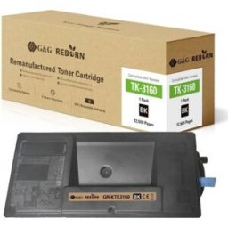 G&G; Toner remplace Kyocera TK-3160 compatible noir 12500 pages Reborn remanufactured 21295