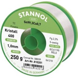 Fil à souder sans plomb Stannol Ecology TC (250 g) 1 mm