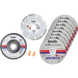 kwb 712042 Jeu de disque à tronçonner 125 mm 10 pc(s) acier inoxydable, Pierre, acier