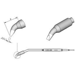 JBC Tools C250406 Panne de fer à souder forme de burin, coudée Taille de la panne 1 mm Contenu 1 pc(s)