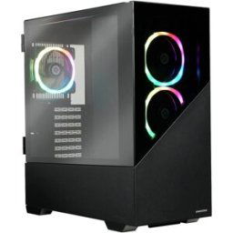 Tour midi Enermax K8 Boîtier PC noir 3 ventilateurs LED pré-installés, fenêtre latérale