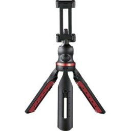 Hama Trépied de table 1/4 pouce Hauteur de travail=16 - 19 cm noir tête sphérique, niveau à bulle, avec support pour smartphone