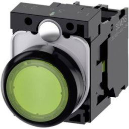 Siemens 3SU11020AB401BA0 3SU1102-0AB40-1BA0 Bouton-poussoir lumineux à rappel collerette plastique, actionneur plat vert 1 pc(s)