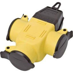 interBär 9007-006.01 Adaptateur triple caoutchouc 230 V jaune IP44