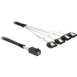 Delock disque dur Câble de raccordement [1x Mini SAS femelle (SFF-8643) - 4x SATA mâle 7 pôles] 0.50 m noir