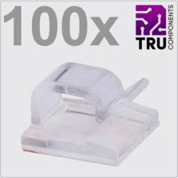 TRU COMPONENTS T24CA019 Clip de câble autocollant TC-12888432 Plage de Ø du faisceau 1 à 7 mm transparent 100 pc(s)