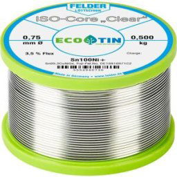Felder ISO-Core Clear Sn100Ni+ Étain à souder bobine Sn99,25Cu0,7Ni0,05 0.500 kg 0.75 mm