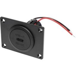ProCar USB-C embase femelle PD/QC sans LED avec plaque de montage Charge de courant max=3 A 12 ou 24 V/DC