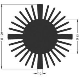 Dissipateur pour LED Fischer Elektronik SK 599 20 SA 10021863 2.1 K/W (Ø x H) 120 mm x 20 mm 1 pc(s)