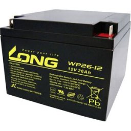 Long WP26-12 WP26-12 Batterie au plomb 12 V 26 Ah plomb (AGM) (l x H x P) 166 x 125 x 175 mm raccord à vis M5 certification VdS, auto-décharge réduite, sans