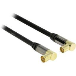 Delock antenne, SAT Câble de raccordement [1x antenne mâle 75 Ω - 1x antenne femelle 75 Ω] 1.00 m 85 dB contacts dorés noir