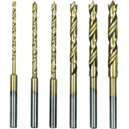 Proxxon Micromot 28 876 HSS Jeu de forets pour le métal 6 pièces 1.5 mm, 2 mm, 2.5 mm, 3 mm, 3.5 mm, 4 mm TiN tige cylindrique 1 set