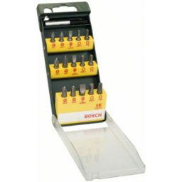 Bosch Accessories Promoline 2607019453 Jeu dembouts 15 pièces vis à fente, cruciforme Phillips, vis Pozidriv, 6 pans intérieurs (TX), 6 pans intérieurs