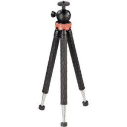 Hama Trépied 1/4 pouce Hauteur de travail=23 - 105 cm noir, argent, rouge pour smartphones et GoPro