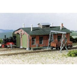 Hangar à locomotives, 2 places avec grue-portique, voie étroite H0e Auhagen 11 355 H0 1 pc(s)