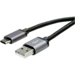 ROLINE Câble USB 2.0, C-A, M/M, noir, 1,8 m