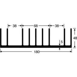 Dissipateur thermique Fischer Elektronik SK 53 100 SA 10021164 0.65 K/W (L x l x H) 100 x 180 x 48 mm 1 pc(s)