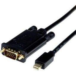 Câble adaptateur Value Mini-Display / VGA Fiche mâle Mini DisplayPort, Fiche mâle VGA 15 pôles 1.00 m noir 11.99.5805 Câble DisplayPort