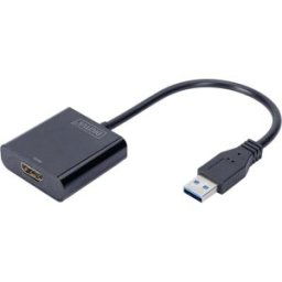 Digitus DA-70841 USB 3.0 / HDMI Adaptateur [1x USB 3.0 mâle type A - 1x HDMI femelle] noir blindé 15.00 cm