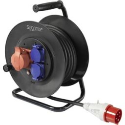 Sygonix SY-5806894 Enrouleur de câble 25 m noir mâle CEE 16 A 5 pôles