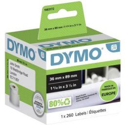 Dymo Rouleau détiquettes 1983172 1983172 89 x 36 mm papier blanc 260 pc(s) fixation permanente Etiquette dexpédition