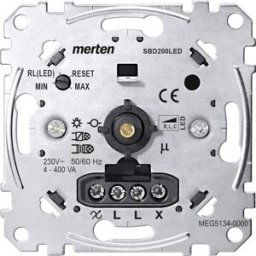 Merten MEG5134-0000 Variateur encastré Adapté pour ampoule: Ampoule électrique, Lampe halogène, Lampe LED aluminium