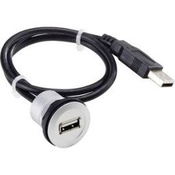 Cordon embase femelle USB 2.0 type A vers mâle USB 2.0 type A 0.60 m Schlegel RRJ_USB_609