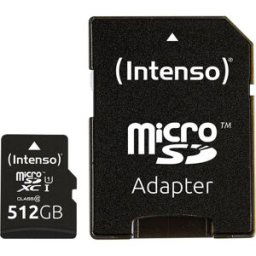 Intenso Premium Carte microSDXC 512 GB Class 10, UHS-I avec adaptateur SD